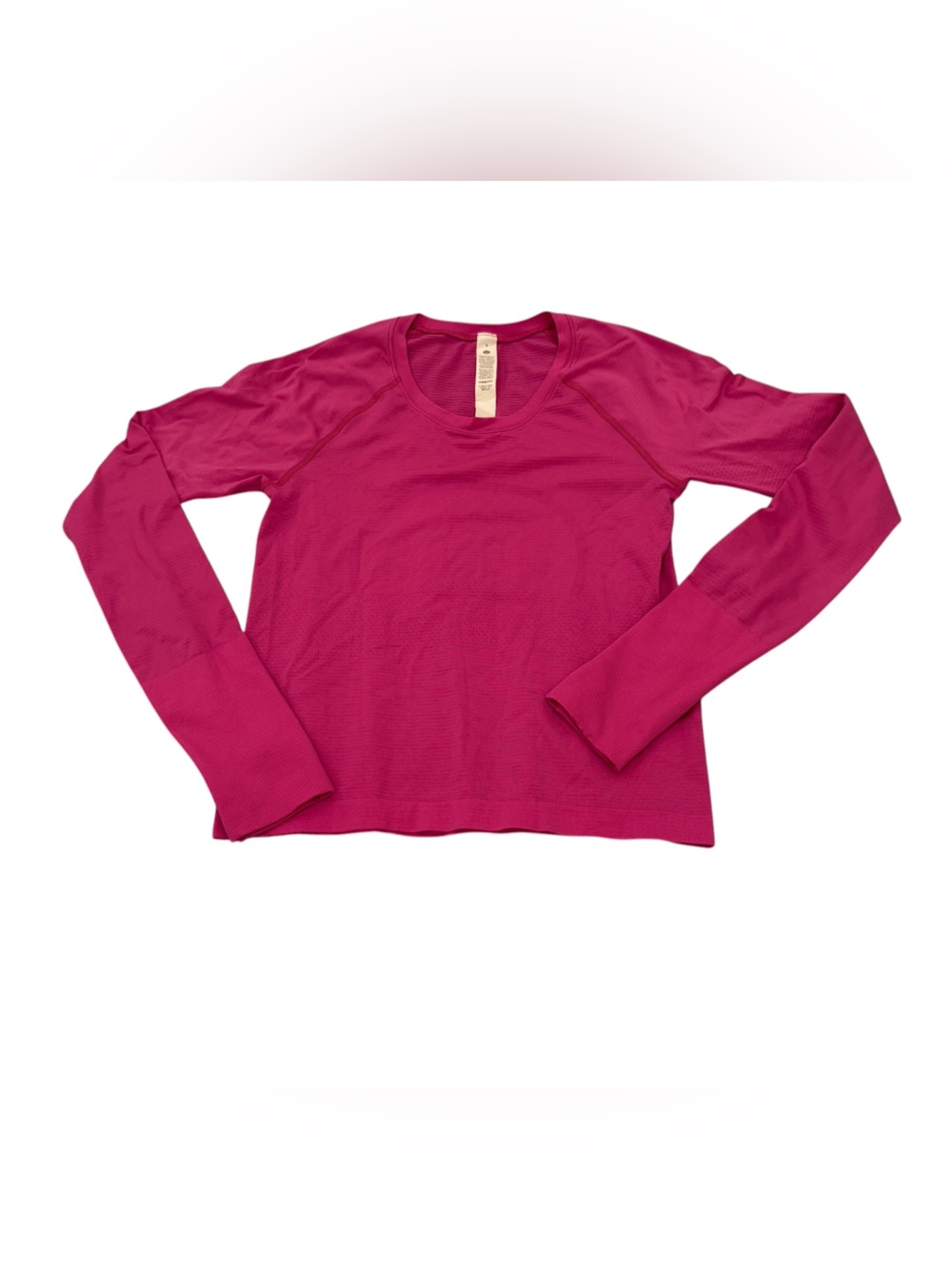 Like New!! lululemon athletica Long Sleeve Swifty Tech Wiast Length Top in Pink